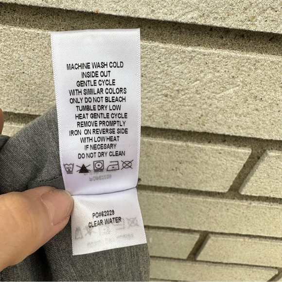 Level 99 Ivan Faux Suede V-Neck Sheath Dress Clearwater Gray Size L Minimalist - Picture 11 of 12